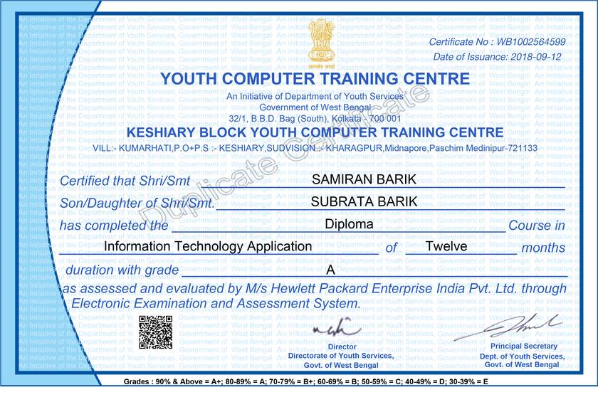  Diploma Certificate